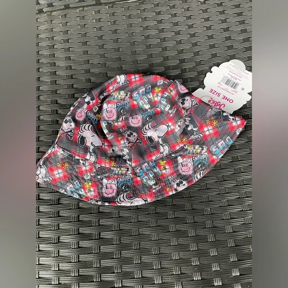 Justice Snoopy Plaid Bucket Hat,Snoopy Hat for girls,Justice Hat for girls